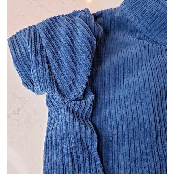 BRYN WALKER Ribbed Corduroy Jacket Blue Minimalist Lagenlook Women's Size Medium - Picture 5 of 13